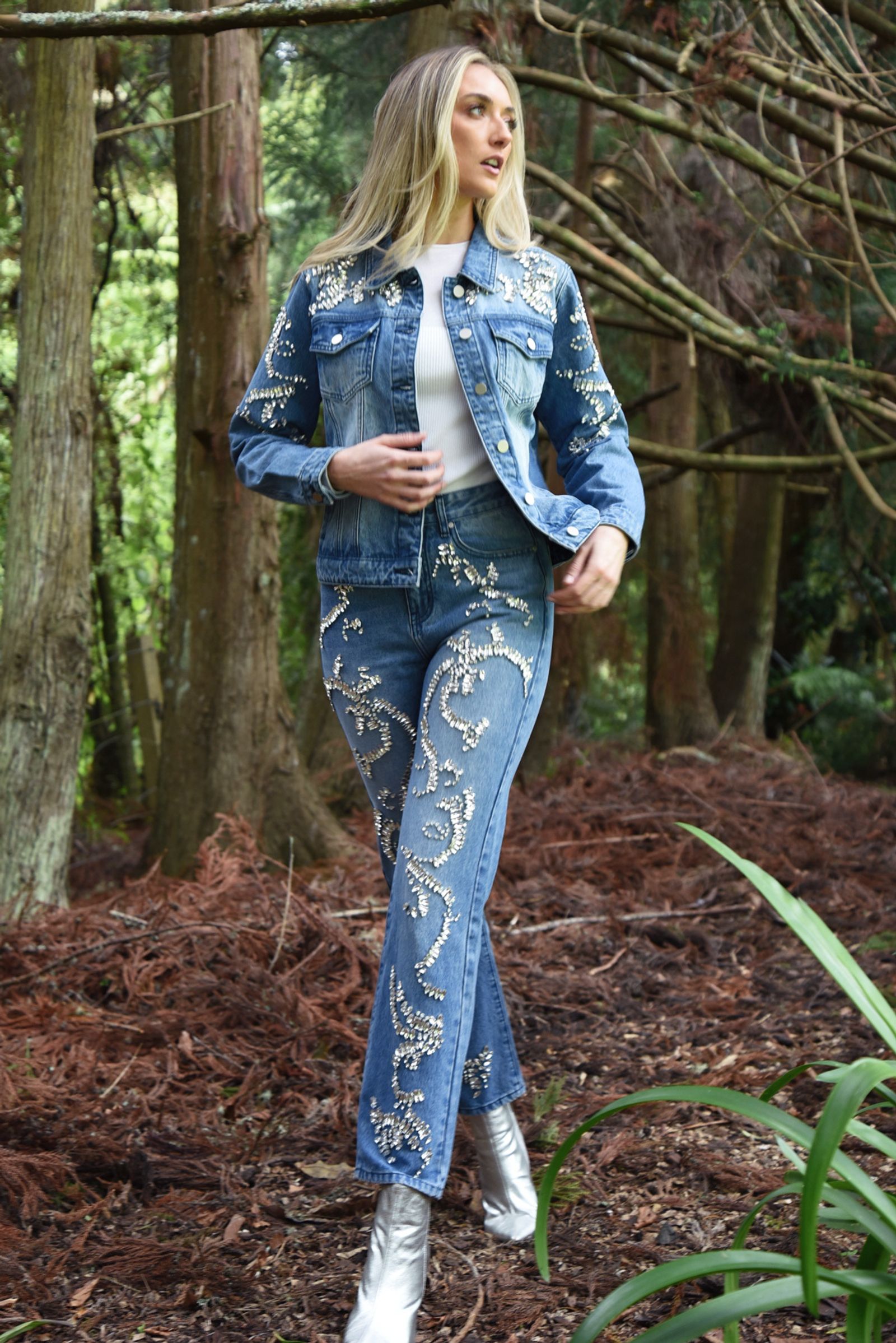 DIAMOND BLING JACKET
								, 			RHINESTONE AGE JEAN