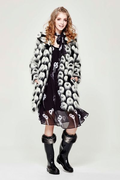 HOT FUZZ 'NOT ENDANGERED' COAT
								, 			SPOTS DON'T LIE 'AUSTIN FLOWERS' DRESS