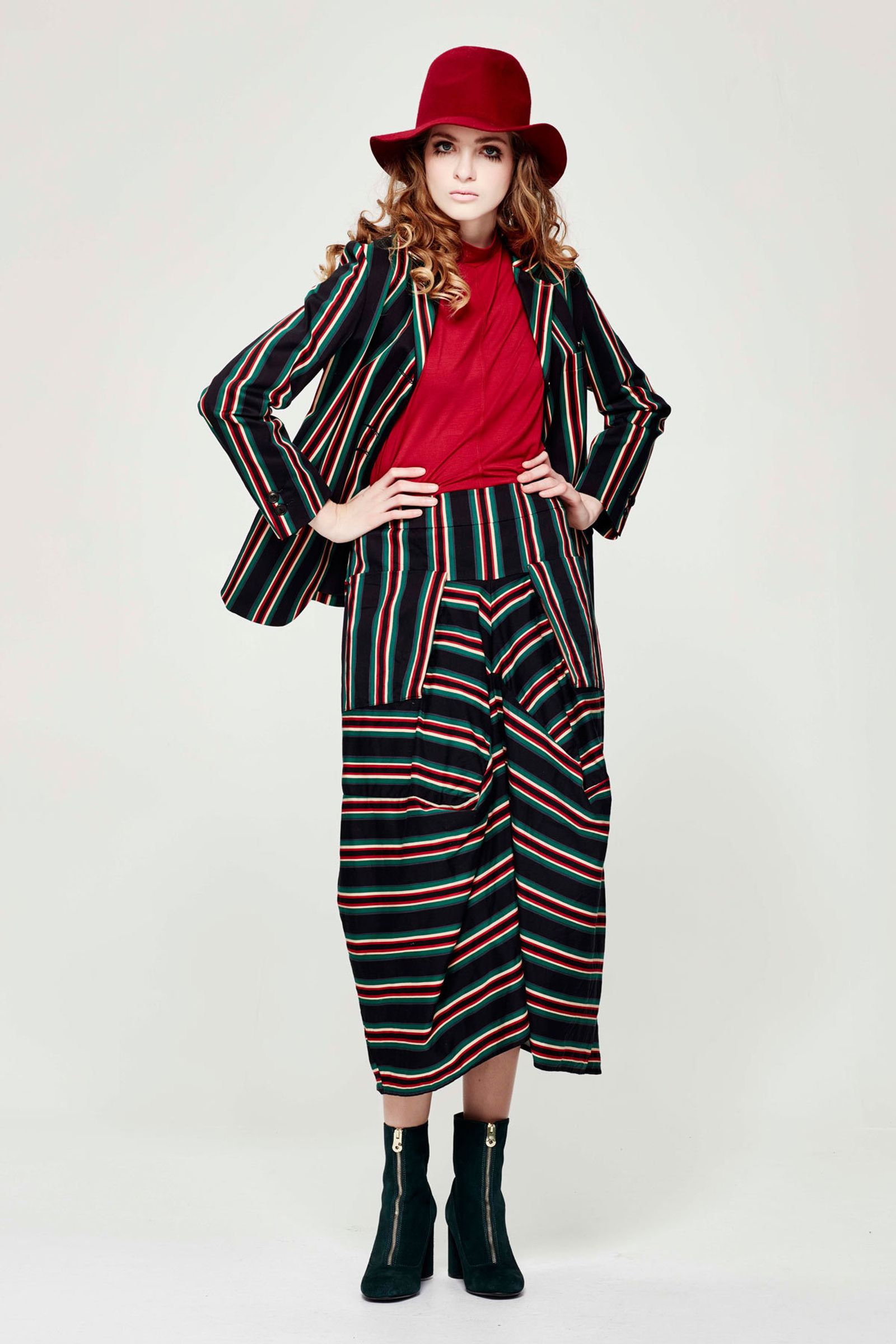 TRAFFIC LIGHTS 'SUNSET STRIPE' JACKET
								, 			TRAFFIC LIGHTS 'LAZER STRIPE' JACKET
								, 			KNIT OF ARMOUR 'POLO CAP' TOP