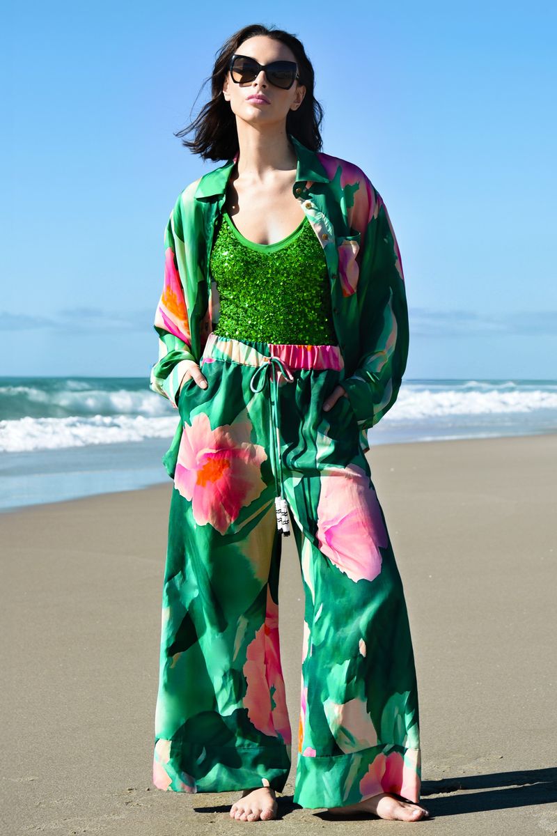 HOT SEQUIN SUMMER BODY SUIT
								, 			SEVILLE STROLLS PANT