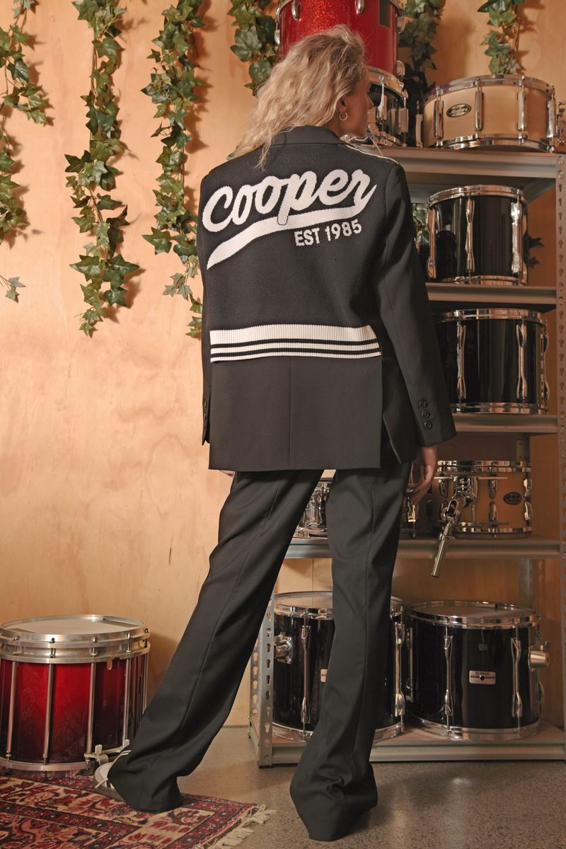 COOPER CLUB BLAZER
								, 			FLARE SHE GOES TROUSER