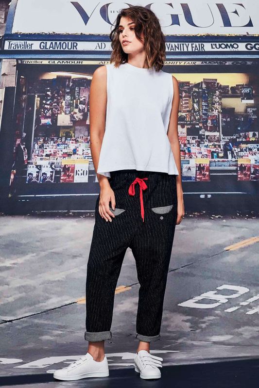 									DON'T CROSS ME TOP
								, 			STRIPE SHAKEDOWN PANT
			