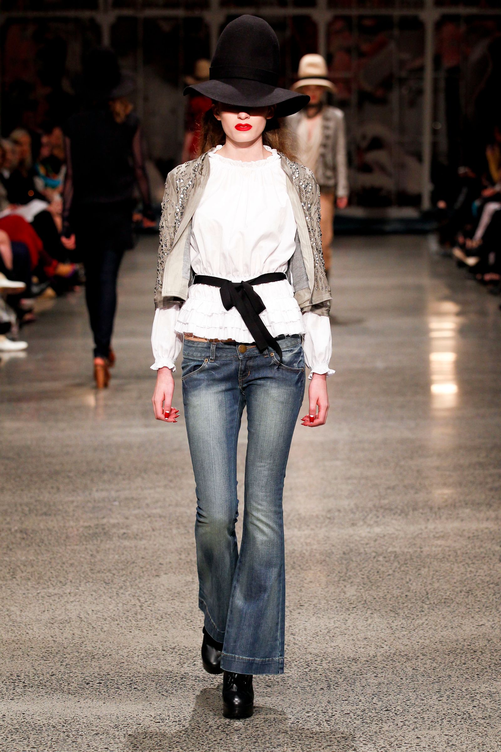 Galactica 'Turn Coat' Jacket
								, 			White Wash 'Saloon Dion' Top
								, 			Wyoming 'Jean Batten' Jeans