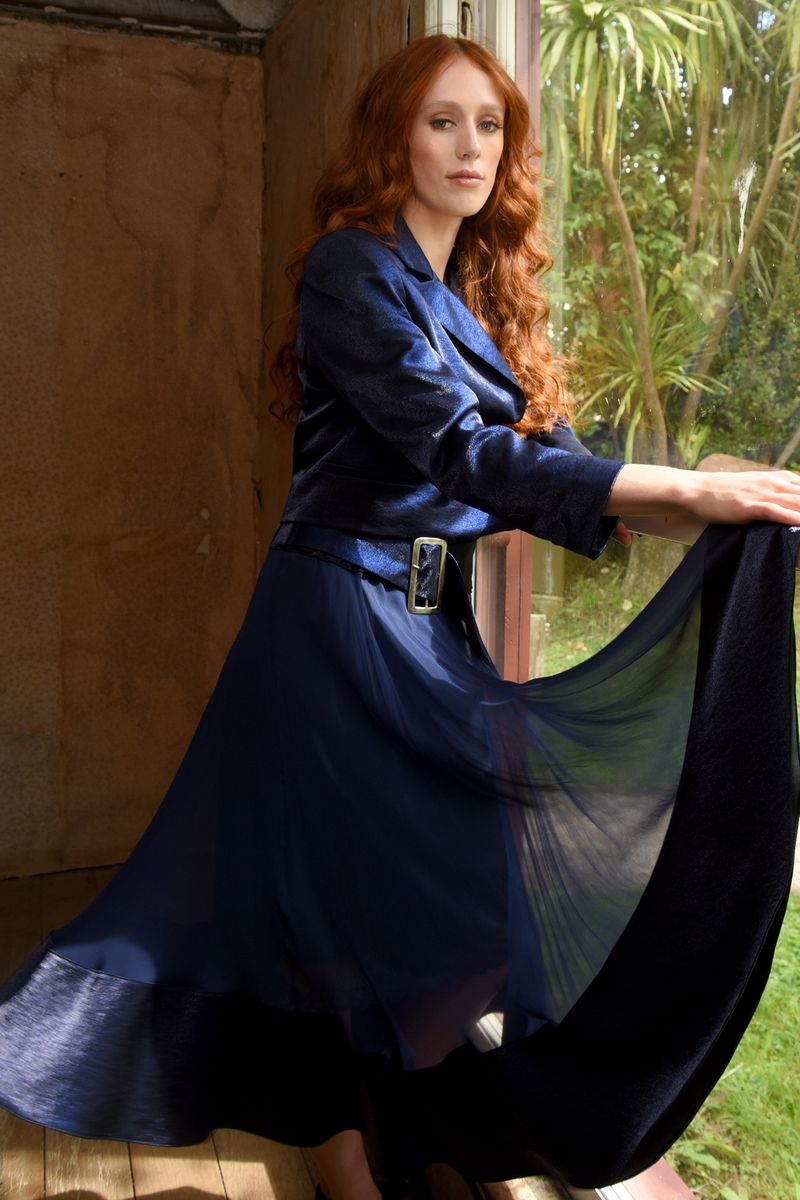 JAS-PER USUAL COAT
								, 			SHEER UP SKIRT